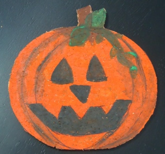 Halloween Pumpkin Cork coaster craft